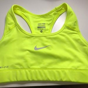Neon Yellow Nike Sports Bra